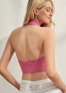 y2k Ribbed Halter Top
