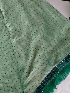 Pastel Green Printed Fancy Saree (Women)
