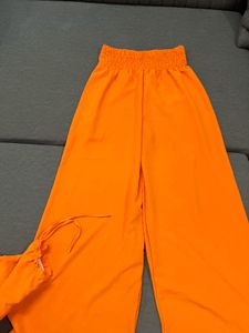 Bright Orange Crop Top &amp; Pant Set