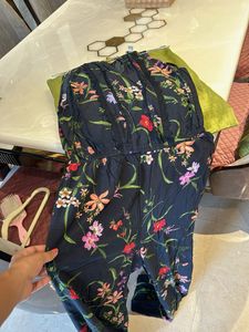 Black Floral Jumpsuit With Lace Detailing
