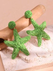 Green Starfish Dangle Earrings💚