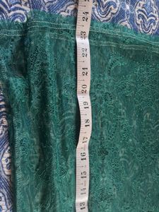 Green Lace Sheer Long Sleeve Top