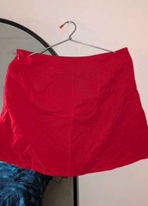 Vibrant Red A-line Mini Skirt