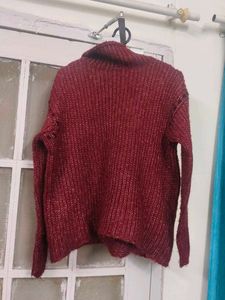 Cozy Red Knit Turtleneck Sweater