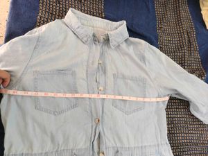 Faded Denim shade Cotton Shirt Dress