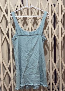 Light Blue Button-Down Mini Dress