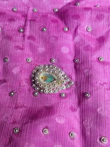 Beautiful Pink Embellished Saree