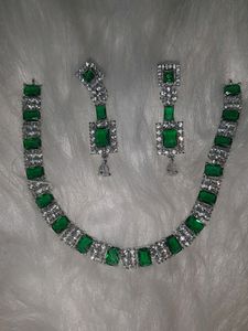AD Green Diamond Necklace Set