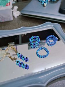 Boho Beaded Flower Earrings &amp; Rings