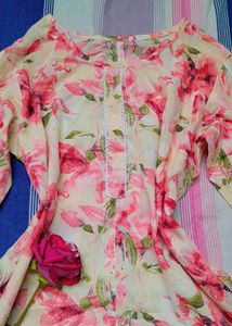 Beautiful Floral Print short Kurta Top
