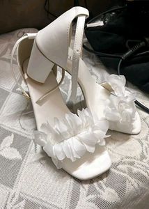 White Feather Like Heels
