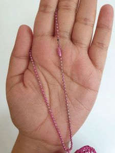 Pink Heart Wire Pendant Necklace