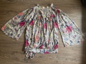 Boho Floral Bell Sleeve Blouse