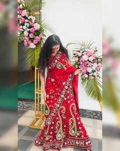 Red Heavy Designer Bridal Lehanga