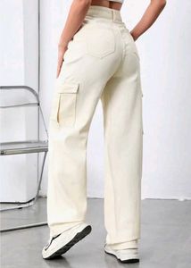 Cream Cargo Jeans
