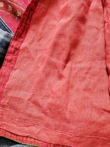 Red Printed Kurta with lining