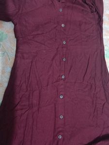 Maroon A Line Kurta For Women