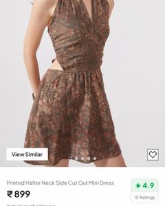 Floral Cut-Out Halterneck Dress