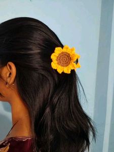 crochet hairtie &amp; Hairclip combo✨daisy, sunflower,