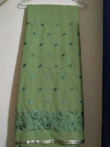 Embroidered Green Saree
