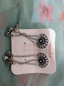 Oxidised Silver Jhumka Earrings &amp; Ring Set