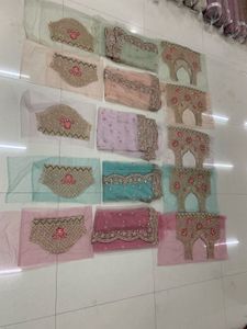 beautiful net saree havy embroidery work