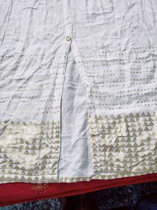 Branded White Maxi Dress. Has Beautiful Design On The Neck And Bottom Portion. Extremely Soft Material.