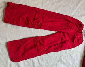 Vibrant Red Wide-Leg Pants