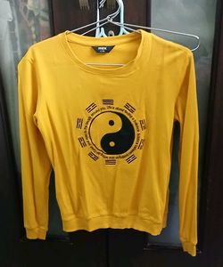 Mustard Yin Yang Graphic Tee - New