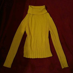 Yellow Fall/winter Turtle Neck Sweater(Women's)
