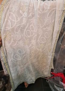 Elegant White Chikankari Dupatta