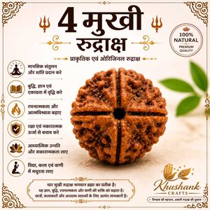 4 मुखी रुद्राक्ष | प्राकृतिक एवं ओरिजिनल चार मुखी