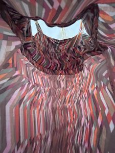 Retro Abstract Print Ruffle Mini Dress
