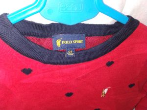 👗 Polo Sport Girls Red Knit Dress (Size 4Y) ❤️