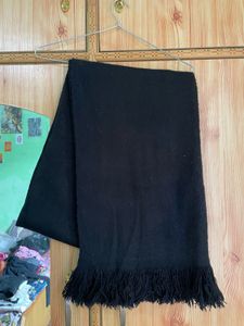 Classic Black Scarf with Fringe