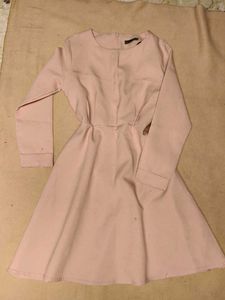 Light Pink A-Line Midi Dress