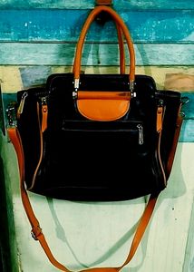 Structured Leather Tote Bag