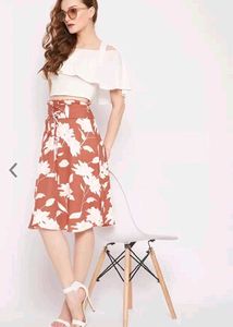Floral Print Midi Skirt