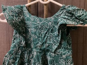Floral Green Baby Dress