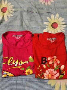 Set of 2 Graphic Print T-Shirts
