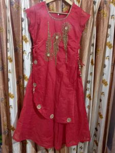 Vibrant Red Embellished Kurta
