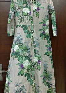 Floral Striped Shirt Dress