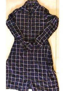 🛍️trio -Chic Black &amp; White Checkered Shirt Dress