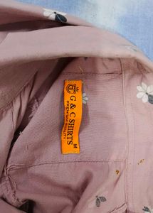 Men's Pink Floral Print Casual Shirt