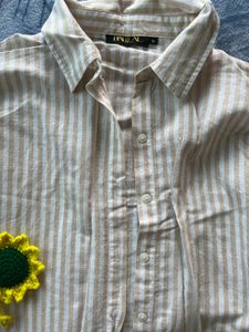 Oversized Striped Button-Down Shirt