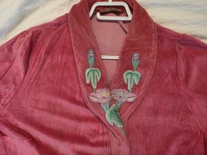 Rose Pink Floral Embroidered Velvet Gown