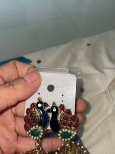 Peacock Jhumka Earrings - Indian Inspired Jewelry