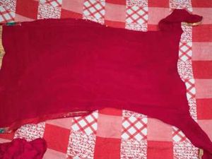 Elegant Red Kurta Set with Green Embroidery