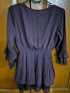 Elegant Purple Lace Ethnic Top