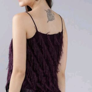 Women purple solid A-line top...